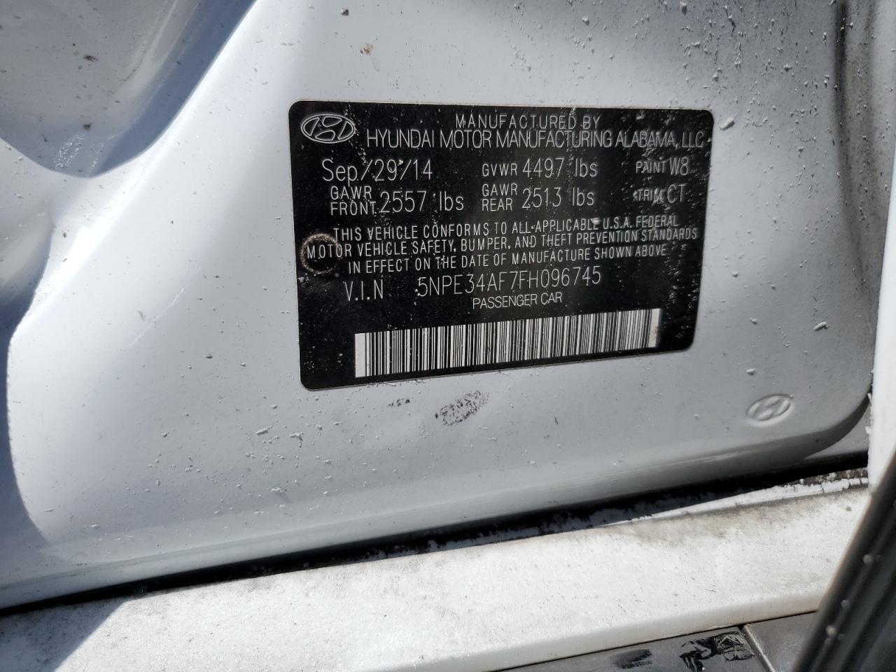 2015 Hyundai Sonata Sport VIN: 5NPE34AF7FH096745 Lot: 63668474