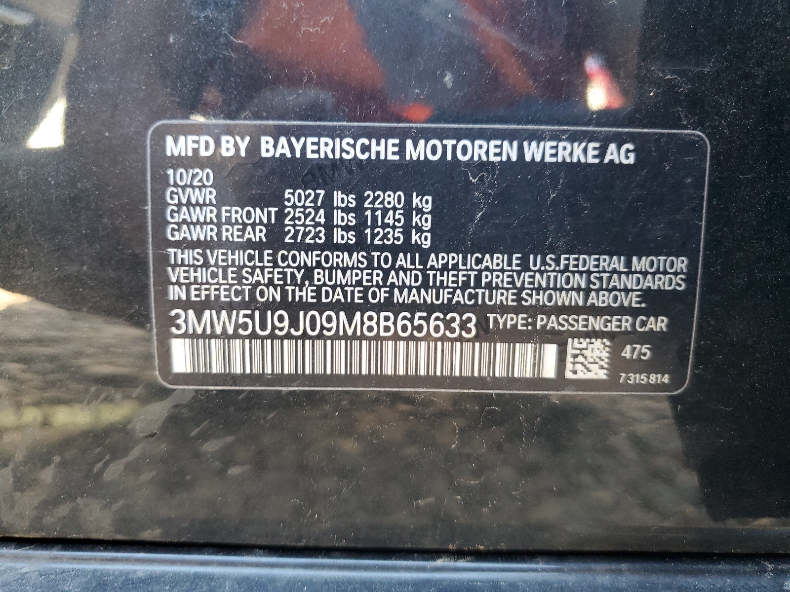 3MW5U9J09M8B65633 2021 BMW M340Xi