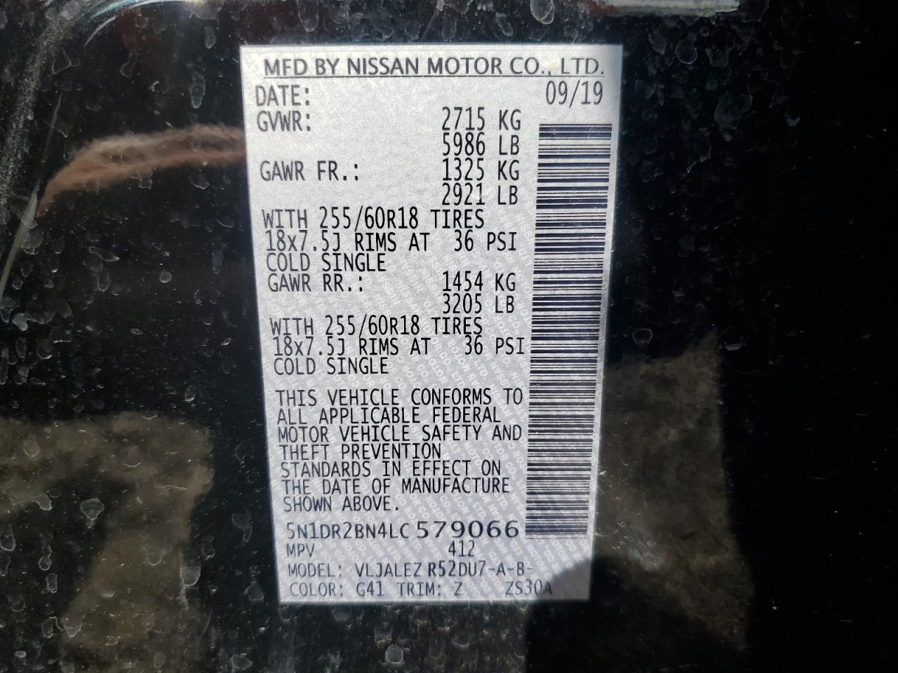 5N1DR2BN4LC579066 2020 Nissan Pathfinder Sv