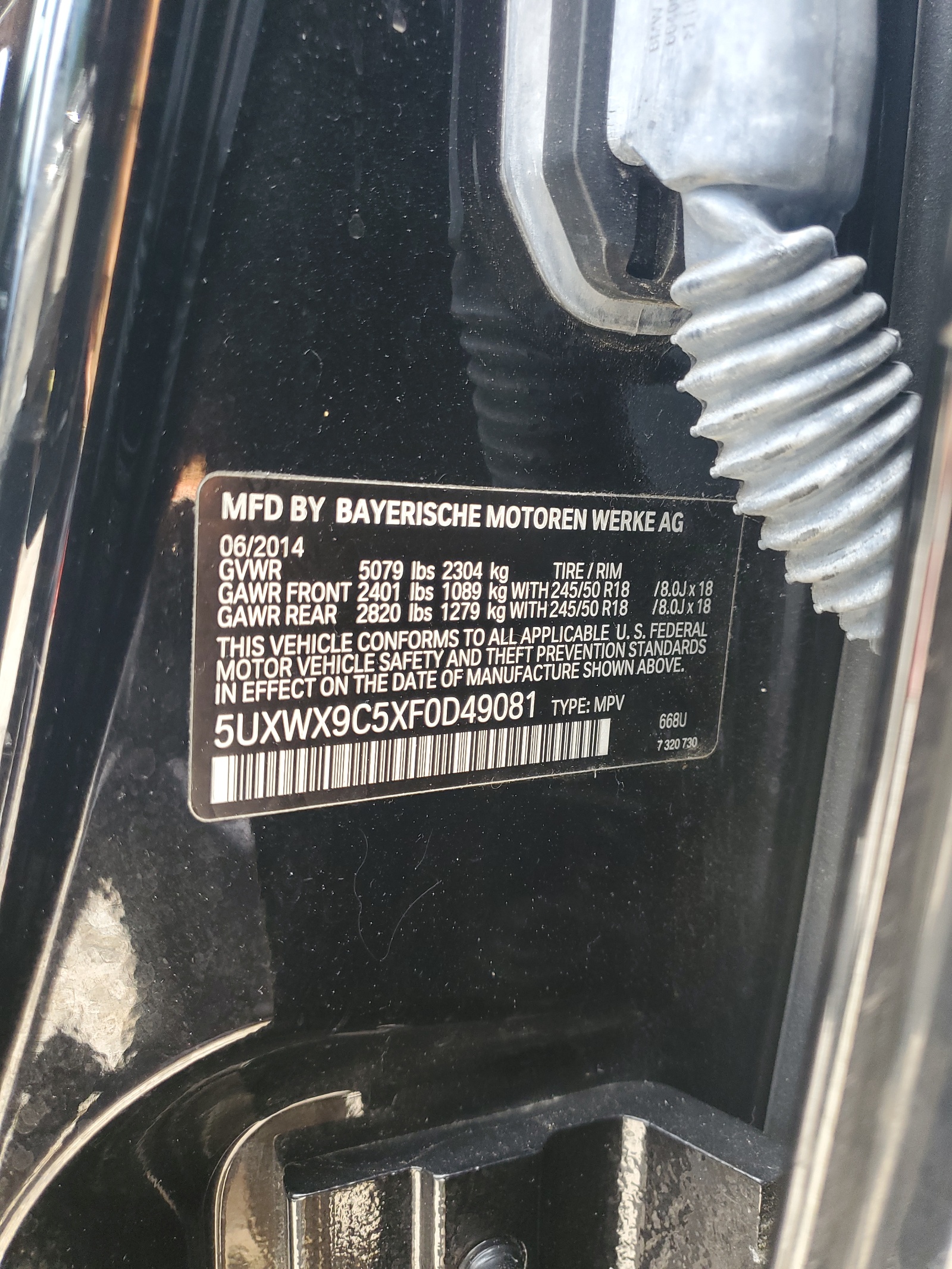 5UXWX9C5XF0D49081 2015 BMW X3 xDrive28I