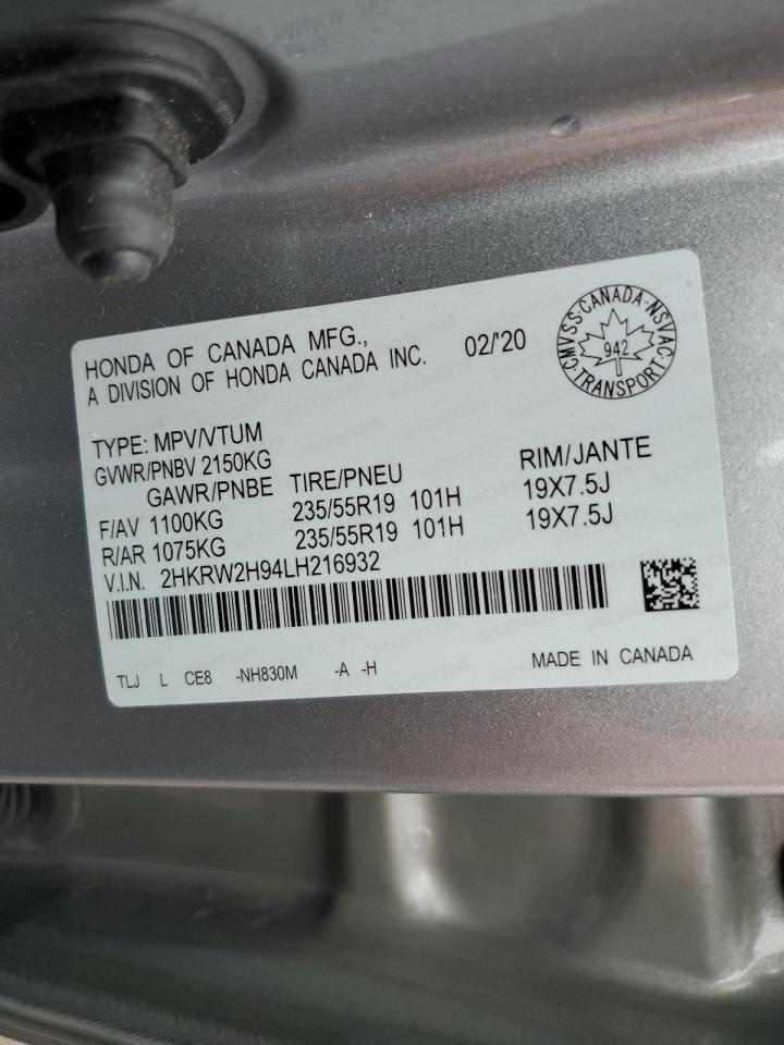 2020 Honda Cr-V Touring VIN: 2HKRW2H94LH216932 Lot: 64430354