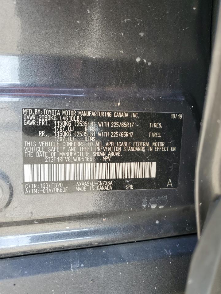 2020 Toyota Rav4 Le VIN: 2T3F1RFV8LW085166 Lot: 64368044