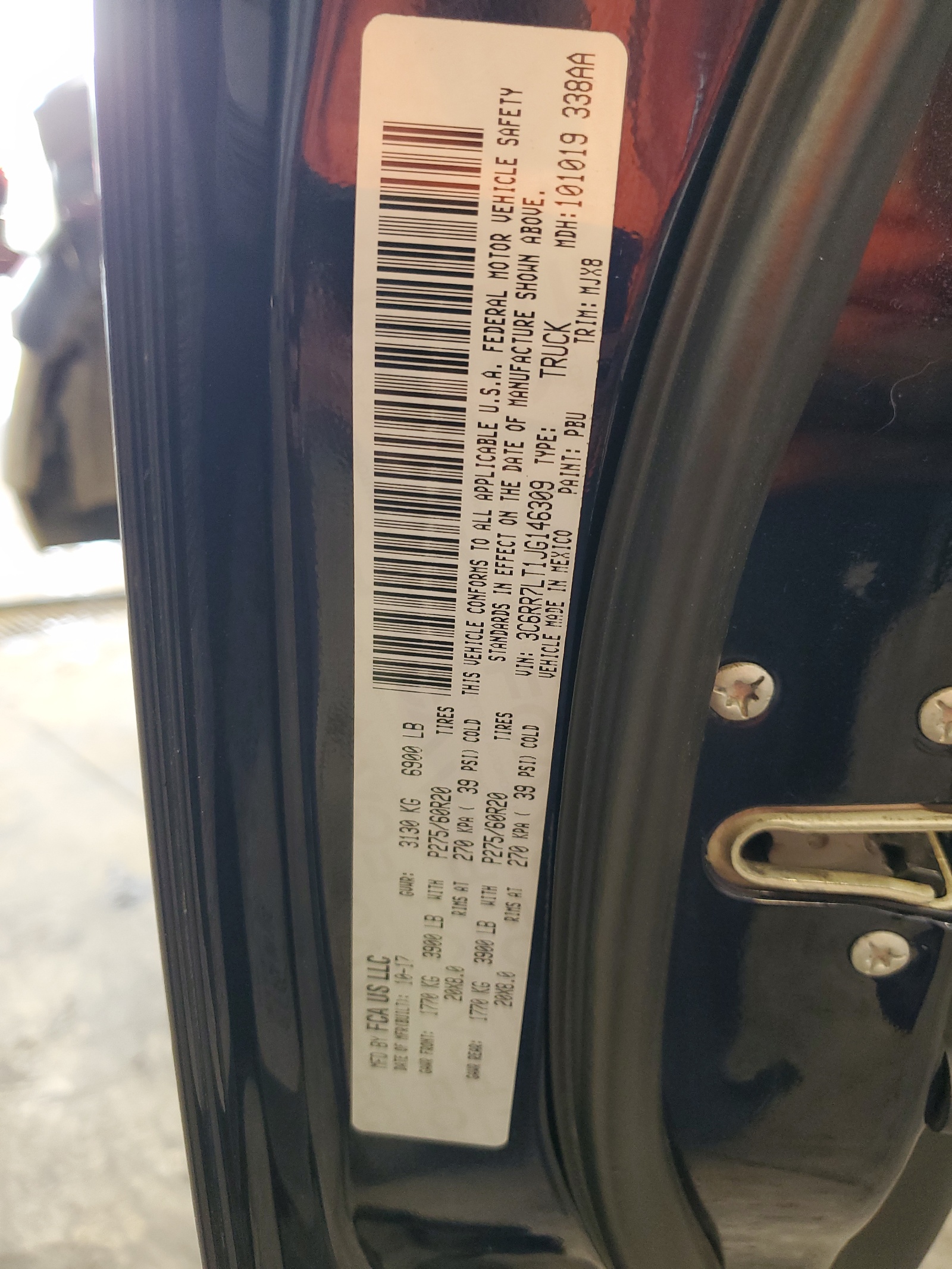 3C6RR7LT1JG146309 2018 Ram 1500 Slt