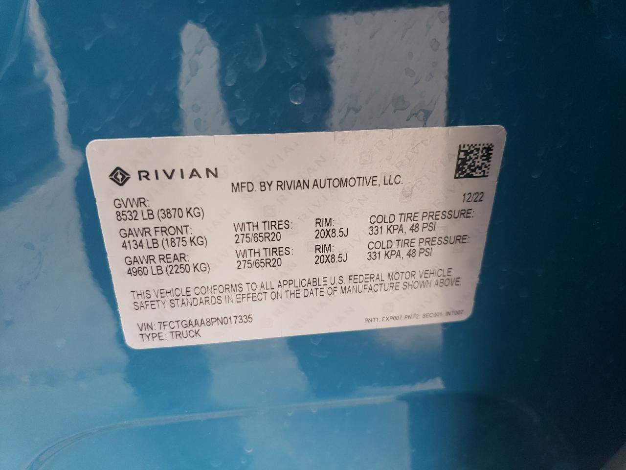 7FCTGAAA8PN017335 2023 Rivian R1T Adventure