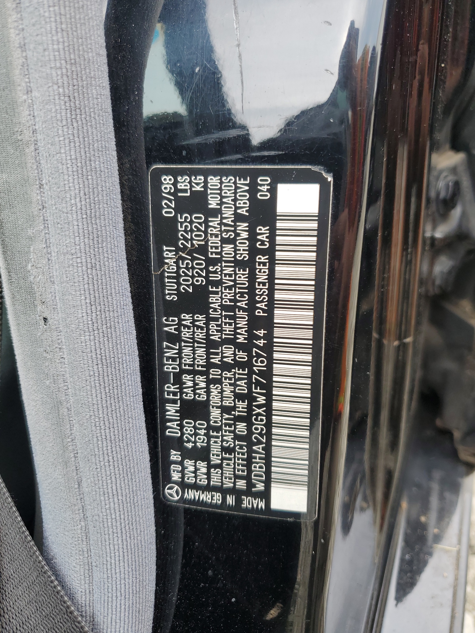 WDBHA29GXWF716744 1998 Mercedes-Benz C 280