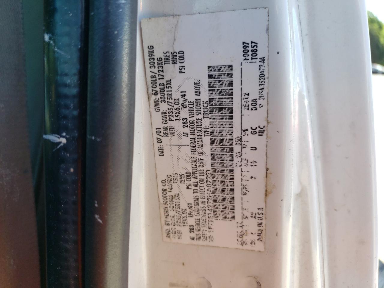 2002 Ford Econoline E150 Van VIN: 1FTRE14272HA07221 Lot: 62480724