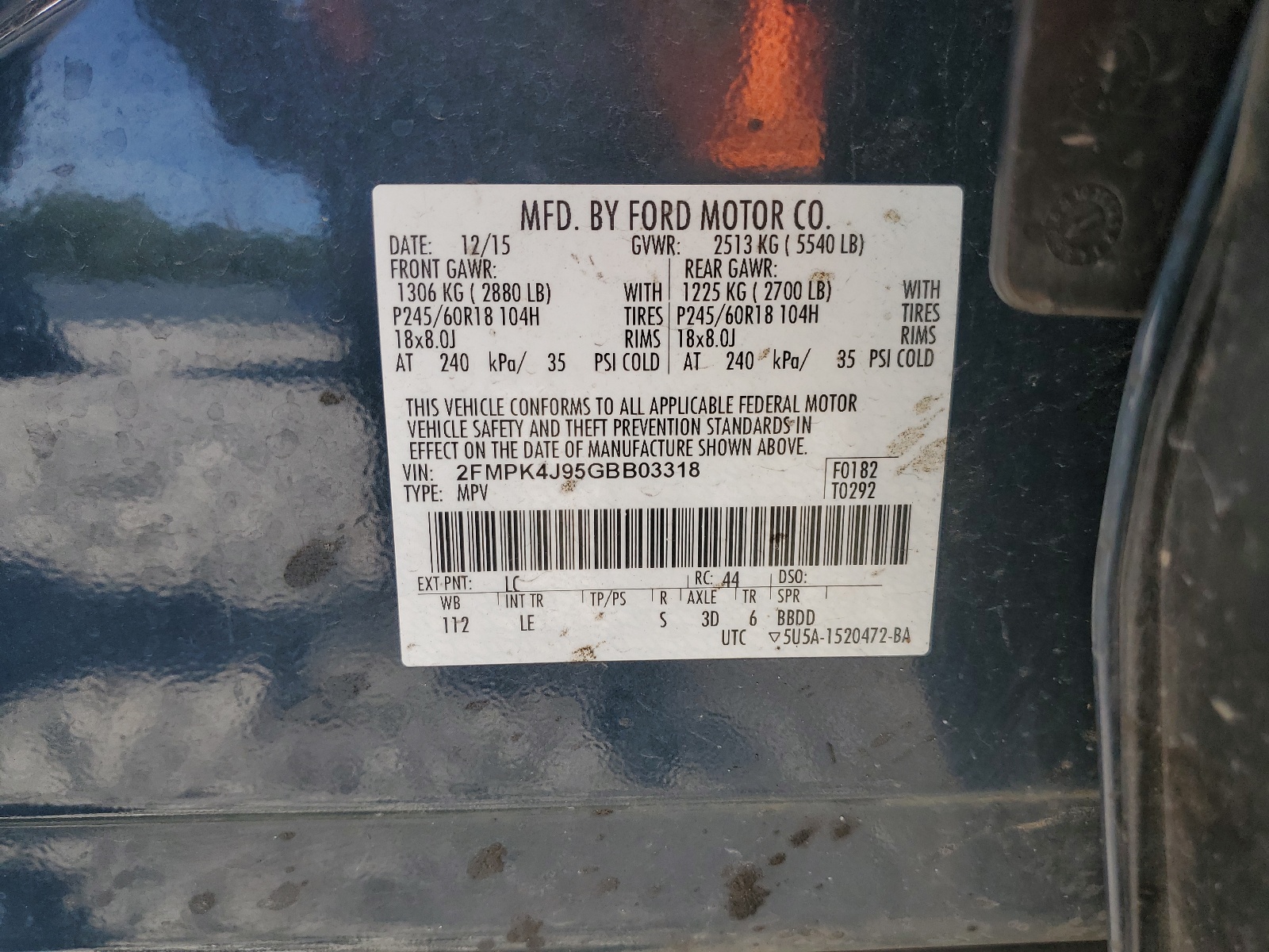 2FMPK4J95GBB03318 2016 Ford Edge Sel