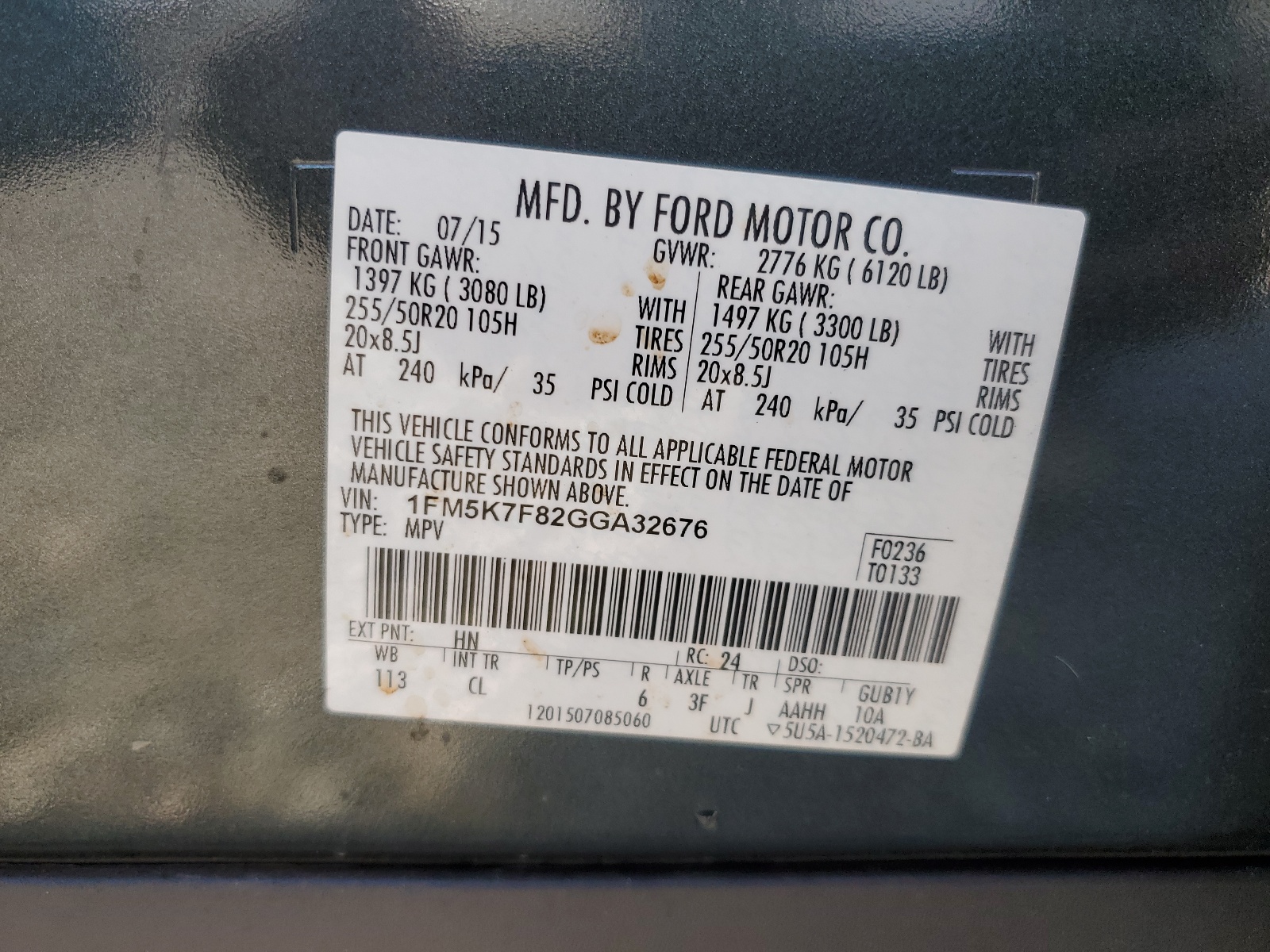 1FM5K7F82GGA32676 2016 Ford Explorer Limited