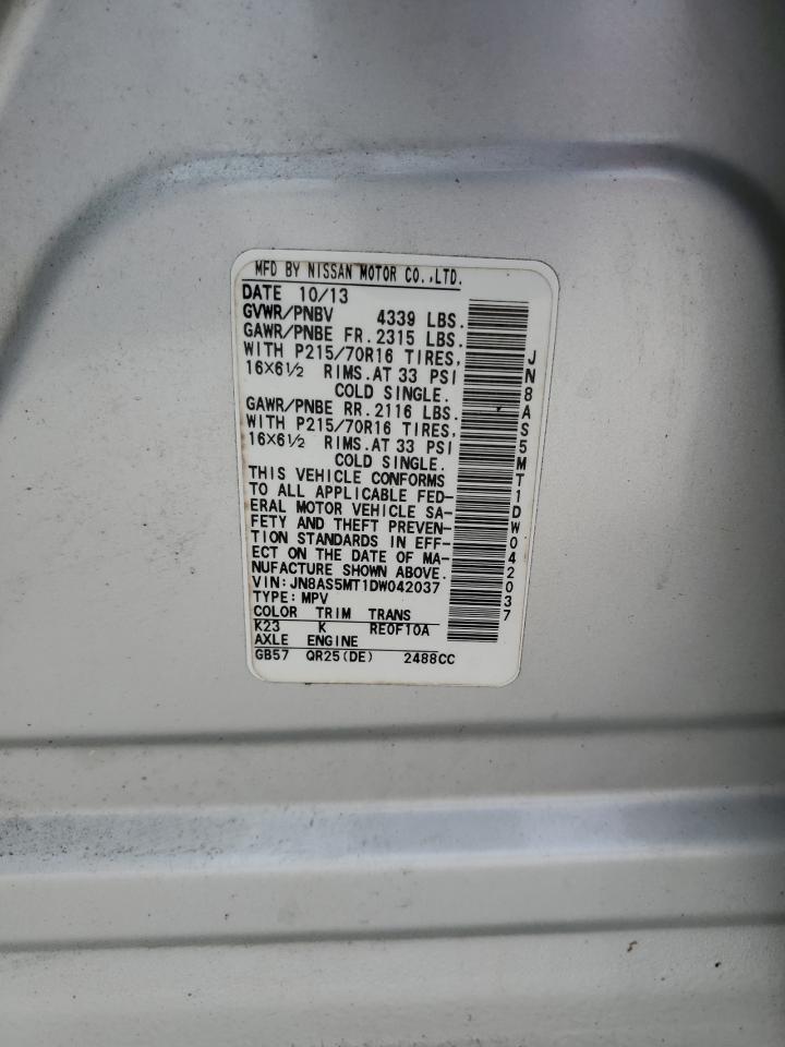 2013 Nissan Rogue S VIN: JN8AS5MT1DW042037 Lot: 64660744