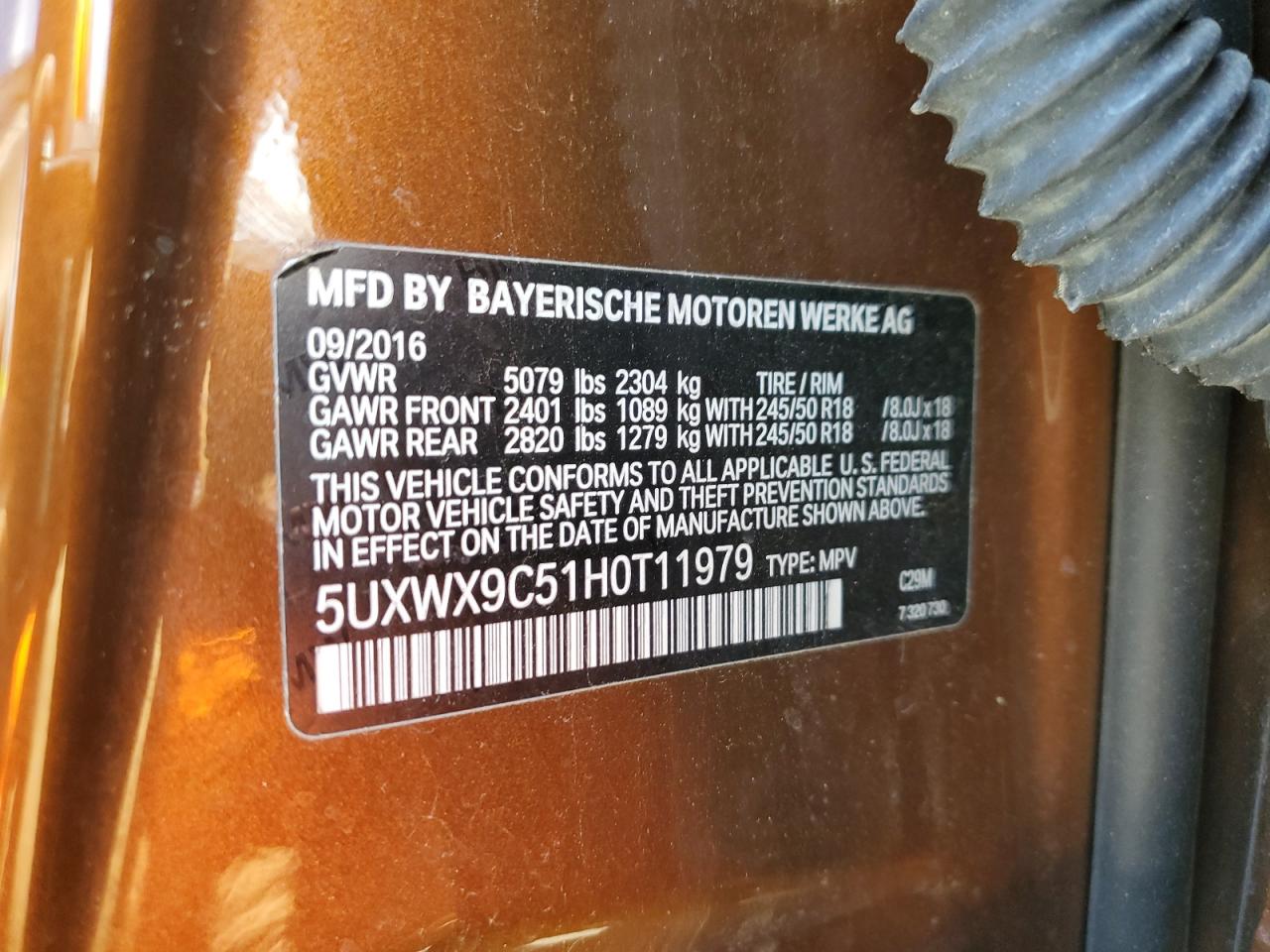 5UXWX9C51H0T11979 2017 BMW X3 xDrive28I