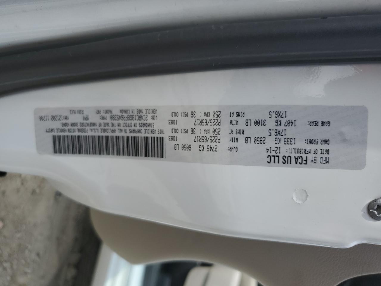 2015 Chrysler Town & Country Touring VIN: 2C4RC1BG8FR645380 Lot: 64875894