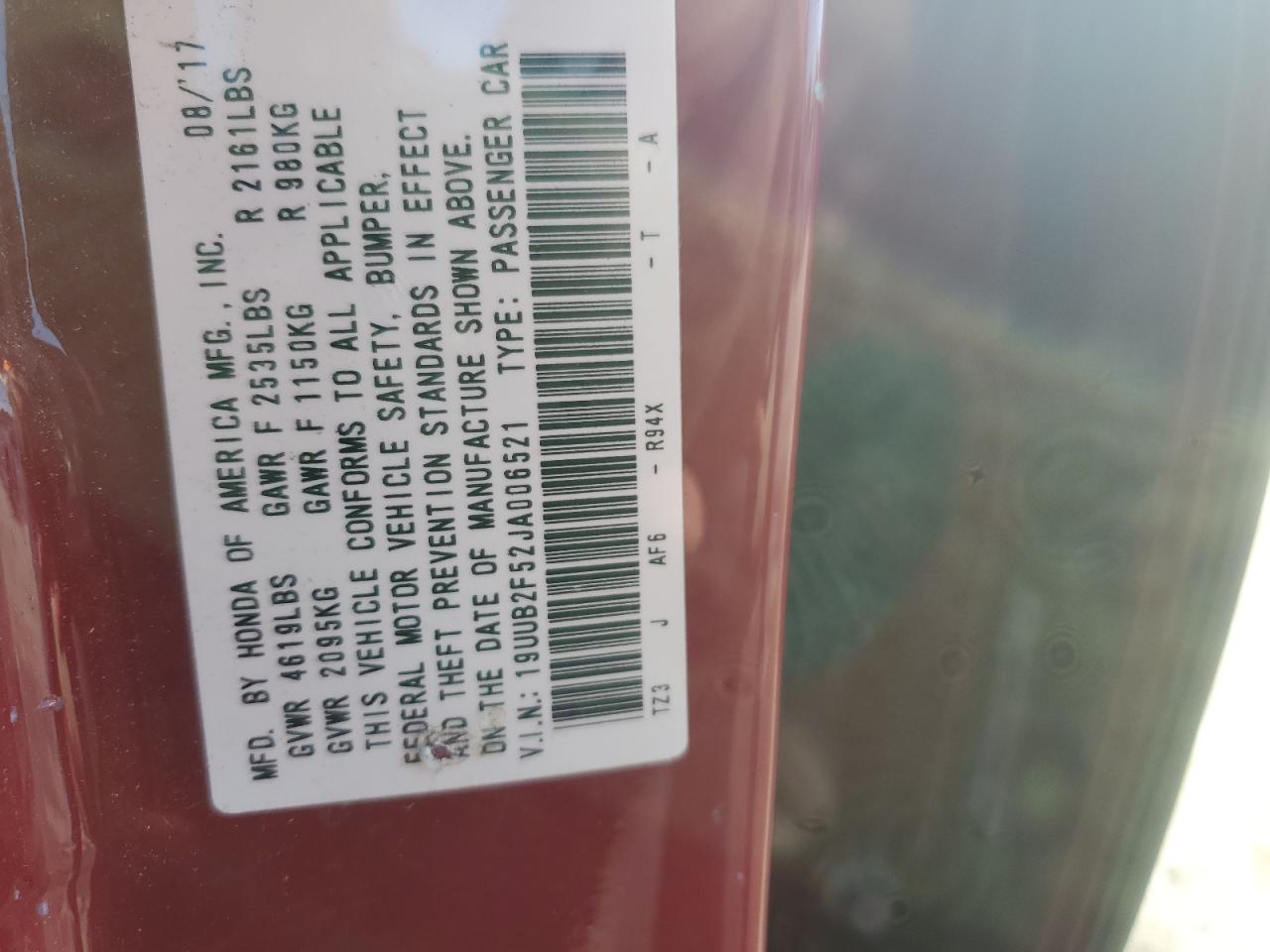 2018 Acura Tlx Tech VIN: 19UUB2F52JA006521 Lot: 63047474