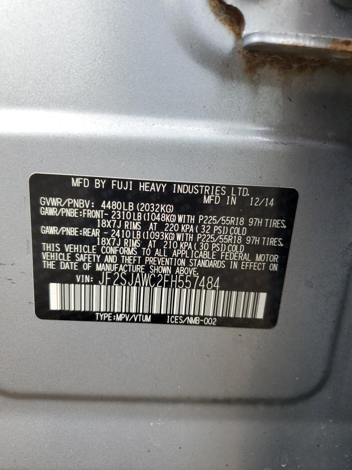 2015 Subaru Forester 2.5I Touring VIN: JF2SJAWC2FH557484 Lot: 63252734
