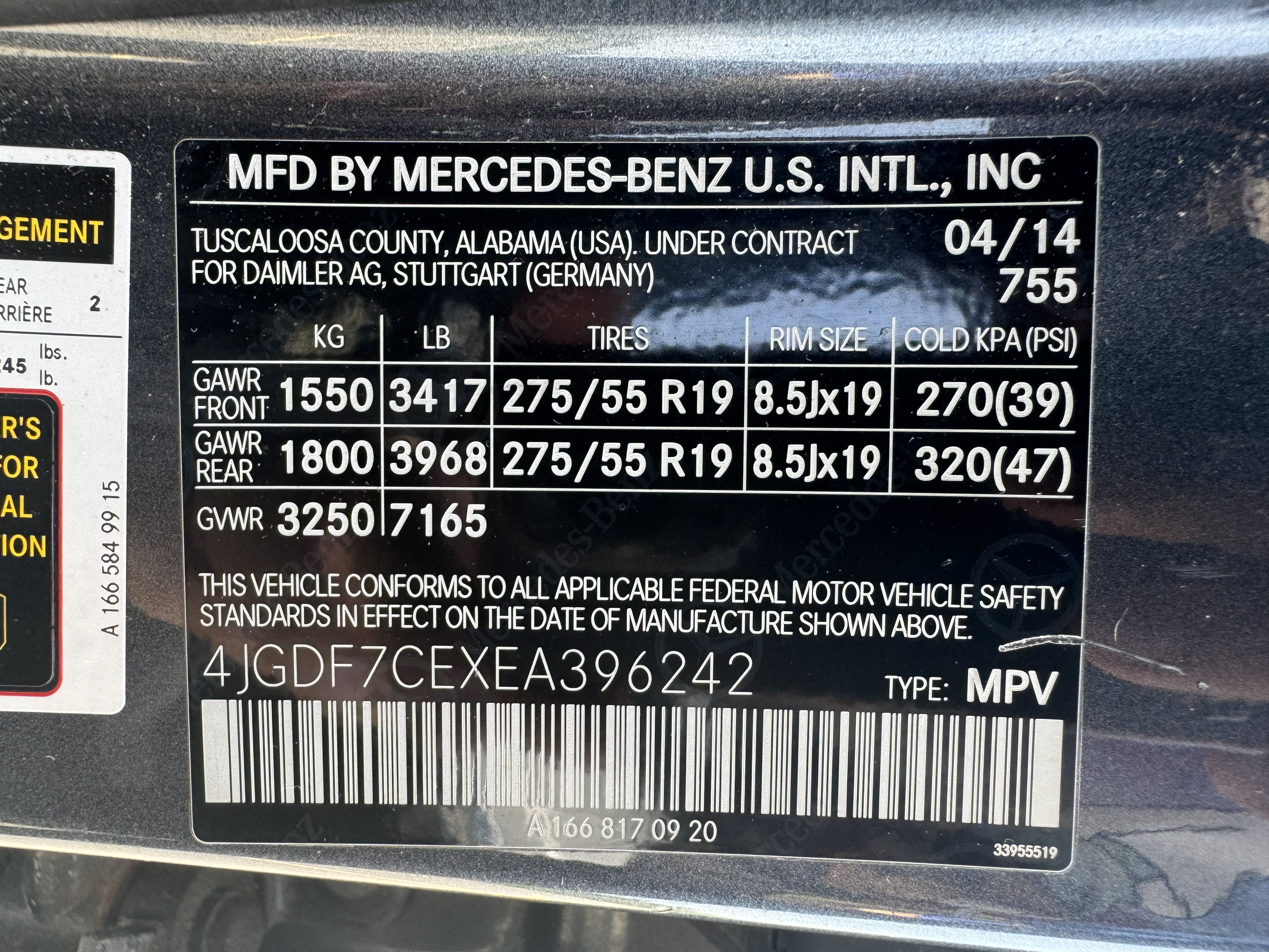 2014 Mercedes-Benz Gl 450 4Matic vin: 4JGDF7CEXEA396242