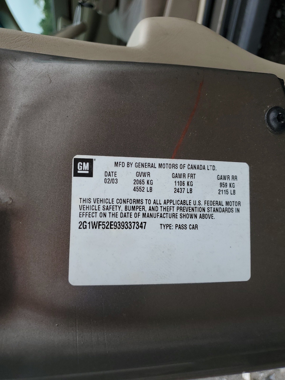 2G1WF52E939337347 2003 Chevrolet Impala