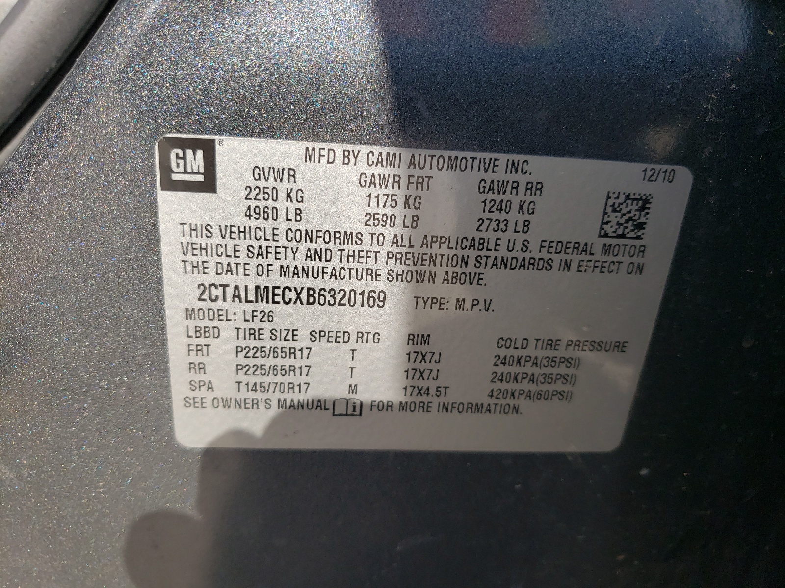 2CTALMECXB6320169 2011 GMC Terrain Sle