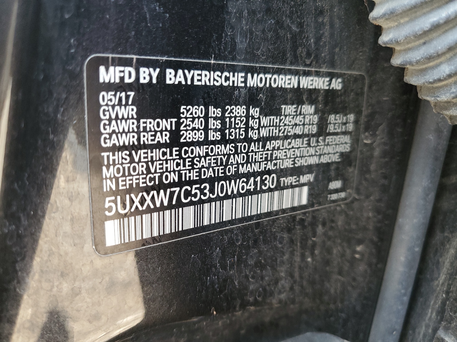 5UXXW7C53J0W64130 2018 BMW X4 xDrivem40I