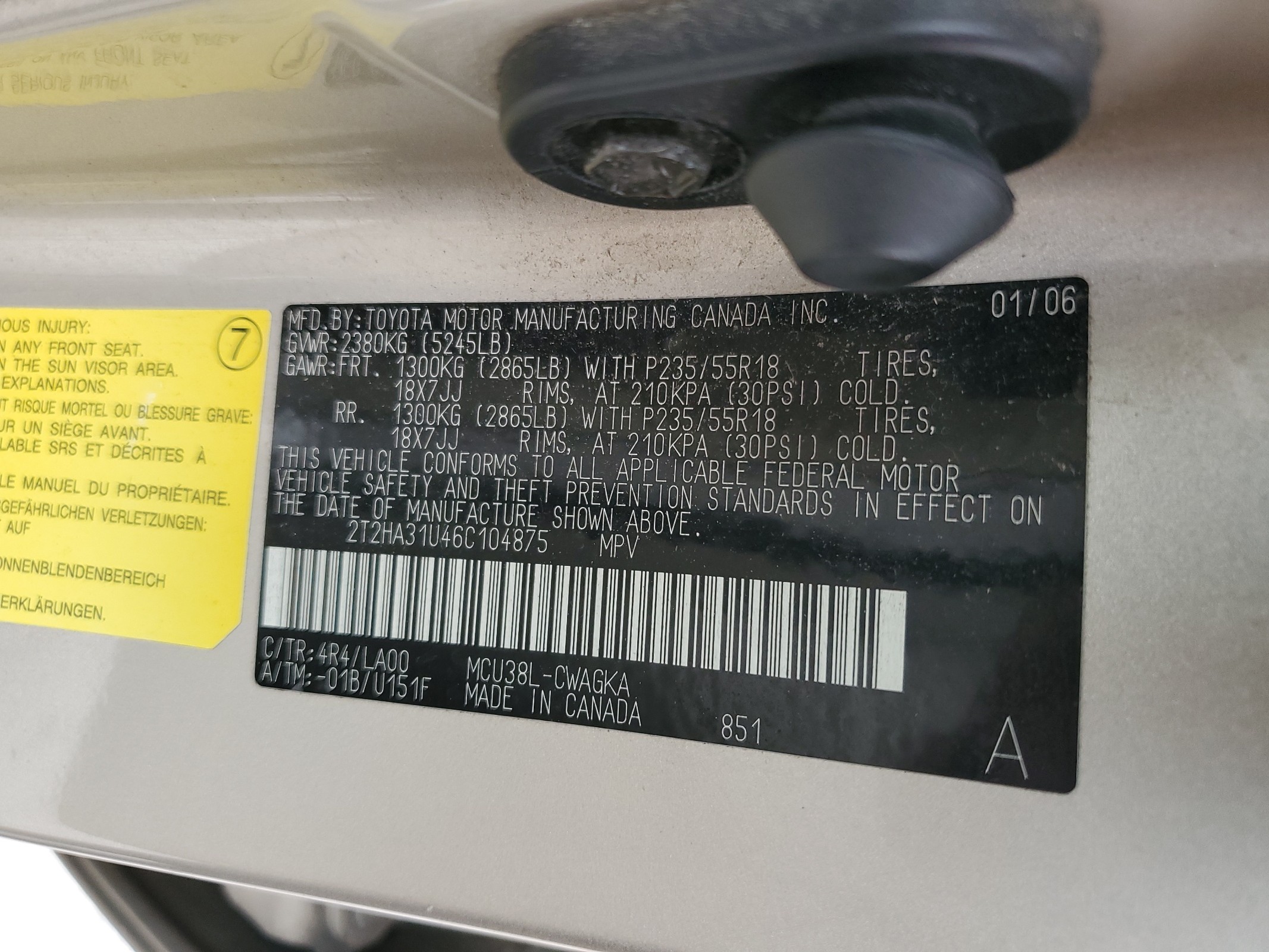 2T2HA31U46C104875 2006 Lexus Rx 330