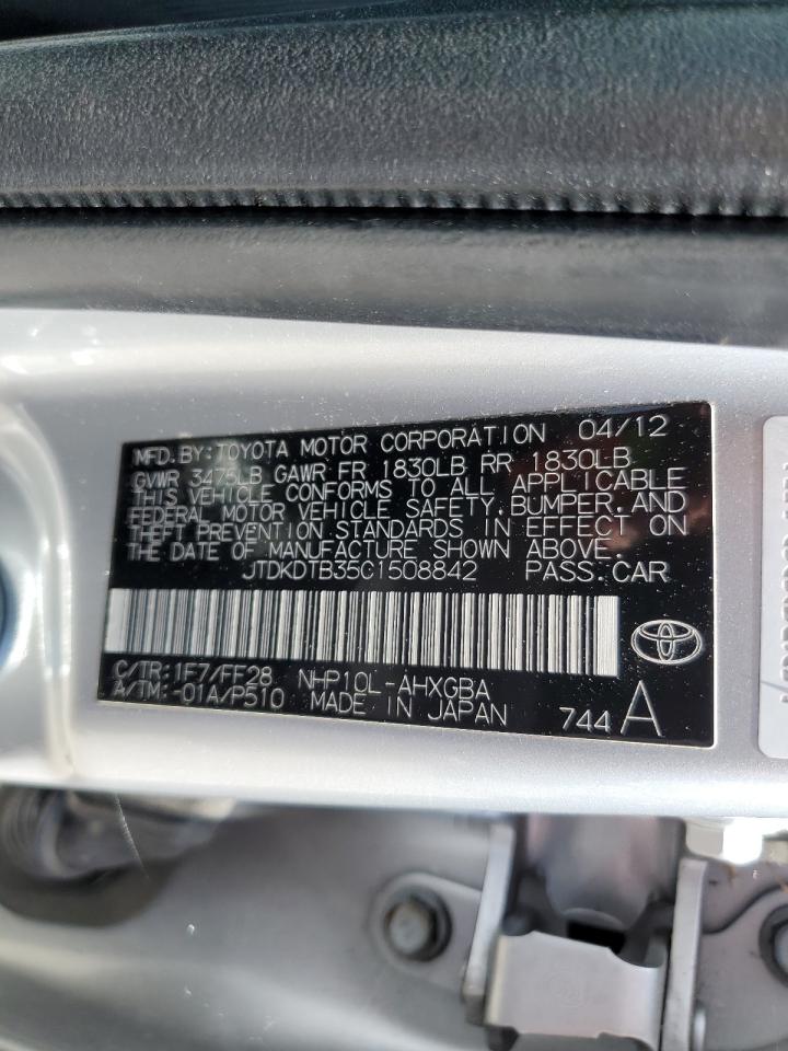 2012 Toyota Prius C VIN: JTDKDTB35C1508842 Lot: 64423314