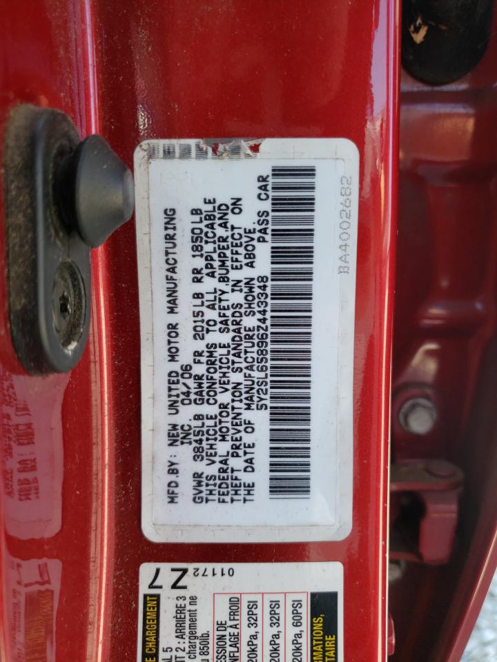 5Y2SL65896Z443348 2006 Pontiac Vibe