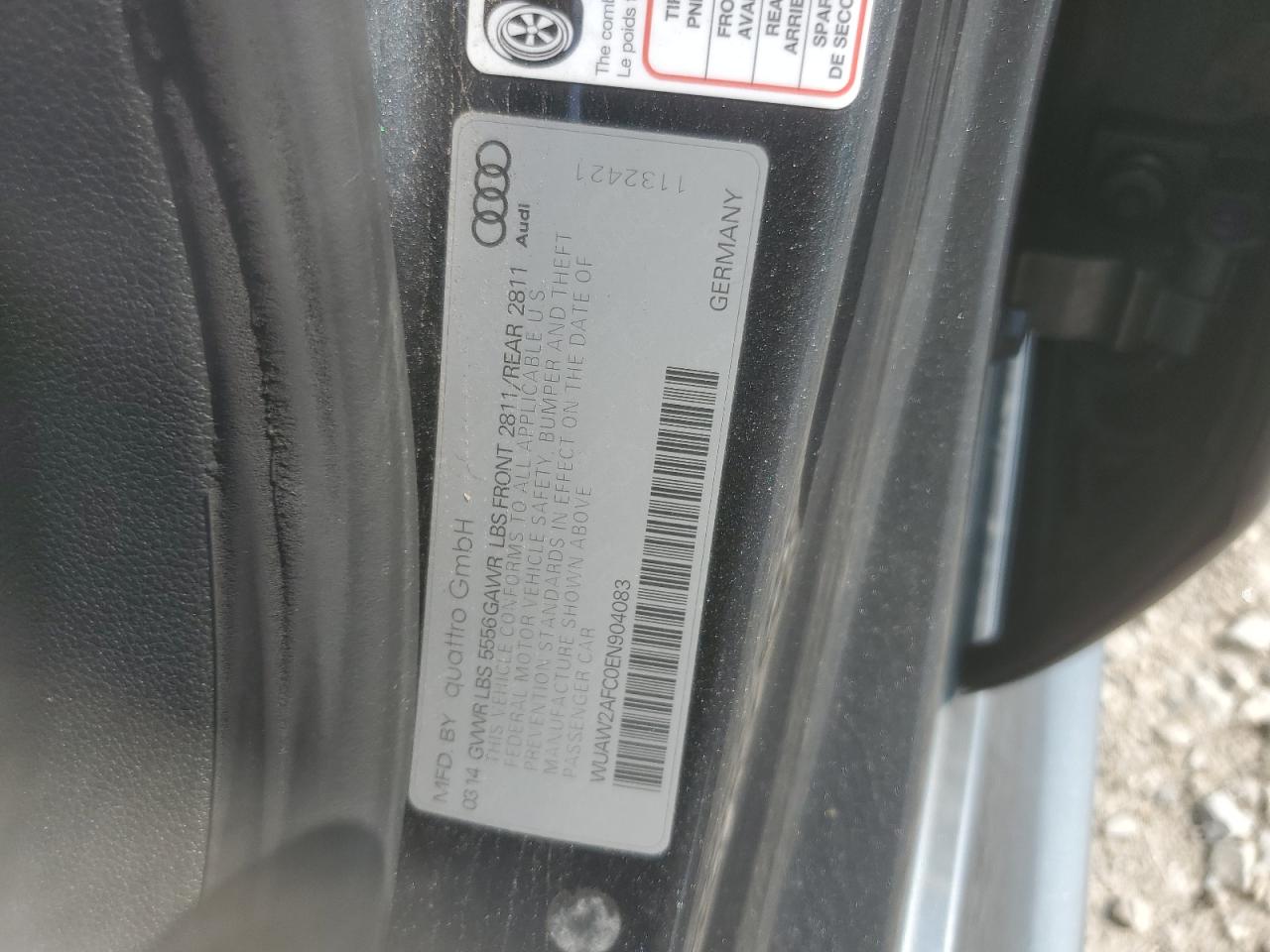 2014 Audi Rs7 VIN: WUAW2AFC0EN904083 Lot: 63479854