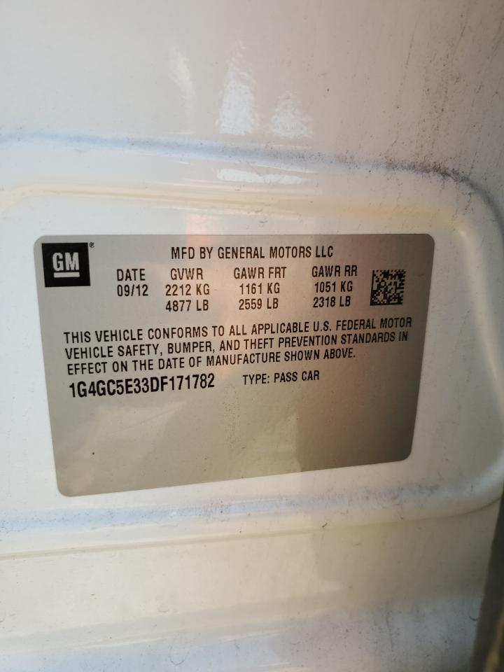 2013 Buick Lacrosse VIN: 1G4GC5E33DF171782 Lot: 63684304