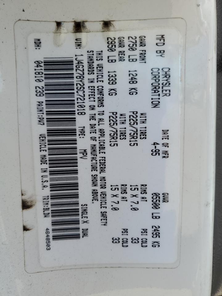 1995 Jeep Grand Cherokee Limited VIN: 1J4GZ78Y2SC721018 Lot: 62105124