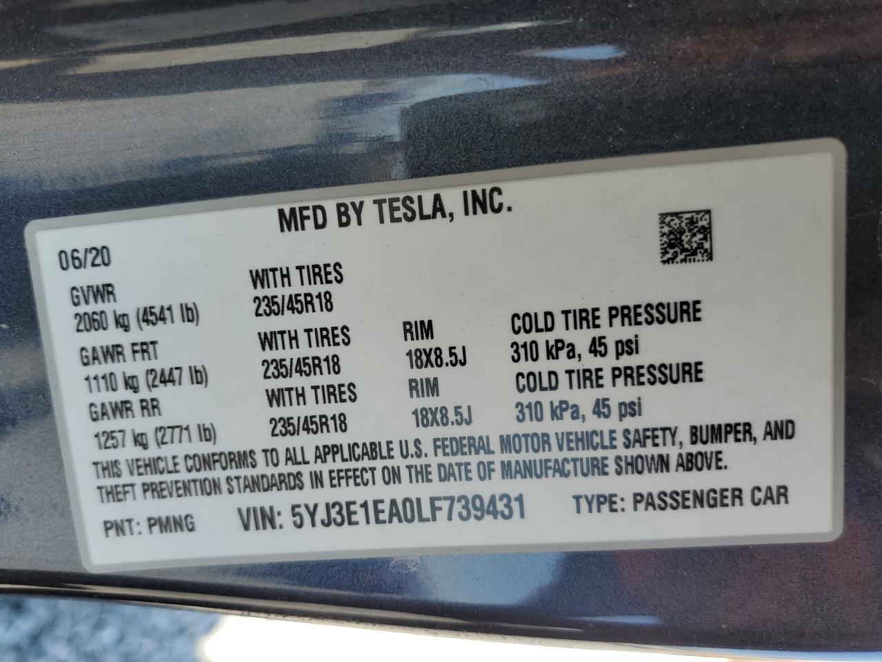 5YJ3E1EA0LF739431 Tesla Model 3  14