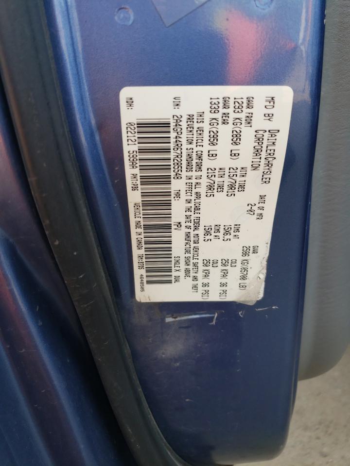 2007 Chrysler Town & Country Lx VIN: 2A4GP44R67R285548 Lot: 64838054