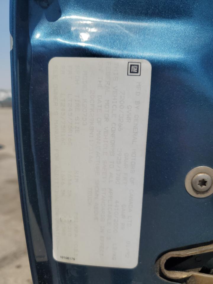 1992 Chevrolet Gmt-400 K2500 VIN: 2GCFK29K8N1173166 Lot: 62412474