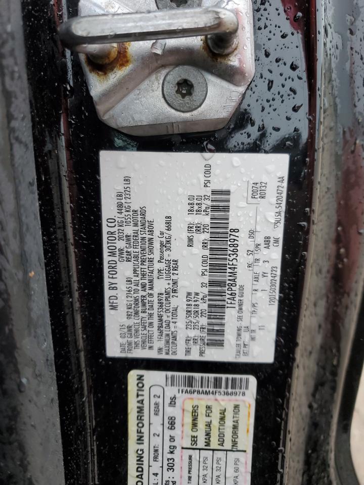 2015 Ford Mustang VIN: 1FA6P8AM4F5368978 Lot: 64653984