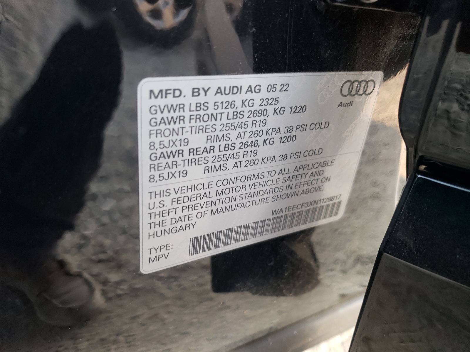 WA1EECF3XN1128817 2022 Audi Q3 Premium Plus S Line 45