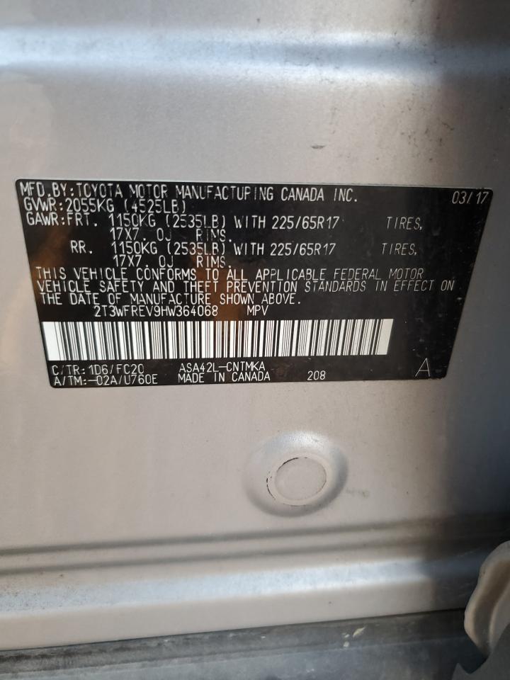 2017 Toyota Rav4 Xle VIN: 2T3WFREV9HW364068 Lot: 63930774