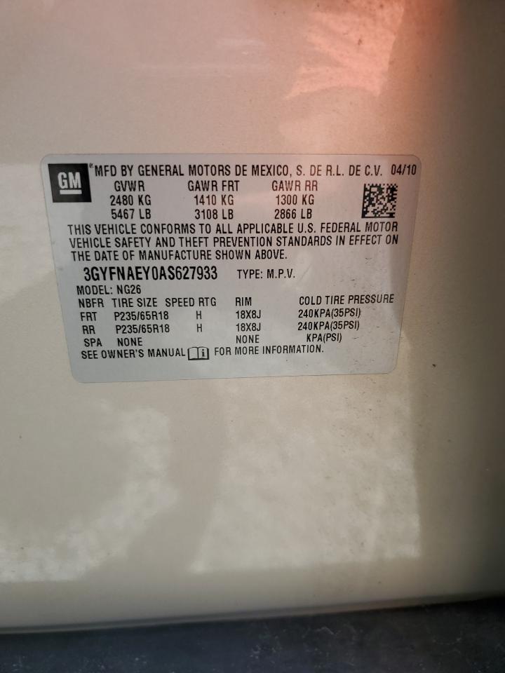 2010 Cadillac Srx Luxury Collection VIN: 3GYFNAEY0AS627933 Lot: 64129044