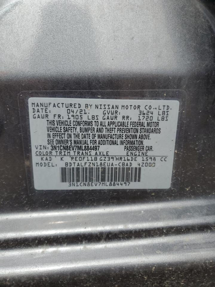 3N1CN8EV7ML884497 2021 Nissan Versa Sv