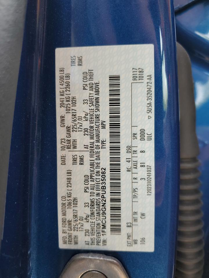 2023 Ford Escape Active VIN: 1FMCU9GN2PUB35082 Lot: 64784784