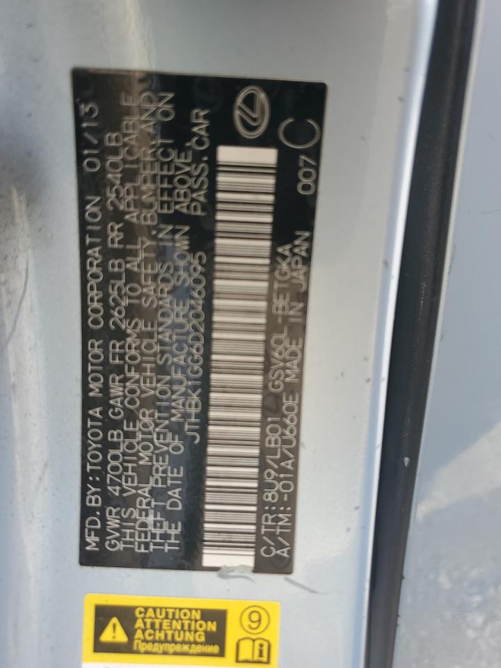 2013 Lexus Es 350 VIN: JTHBK1GG6D2046095 Lot: 61368164