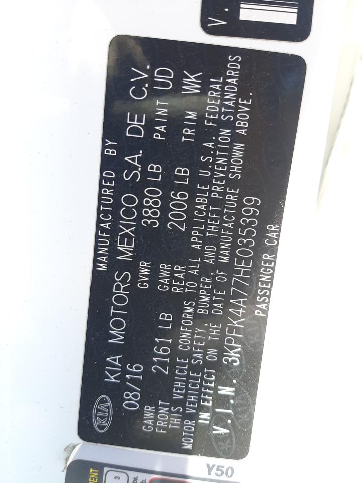 2017 Kia Forte Lx VIN: 3KPFK4A77HE035399 Lot: 61913644