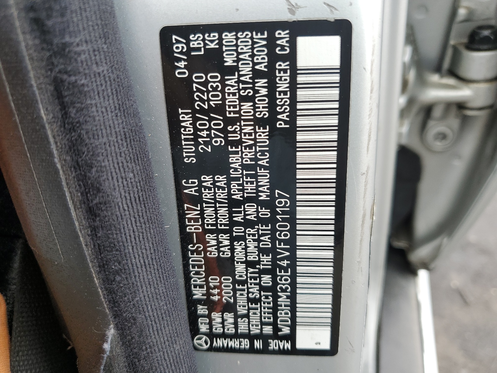 WDBHM36E4VF601197 1997 Mercedes-Benz C 36