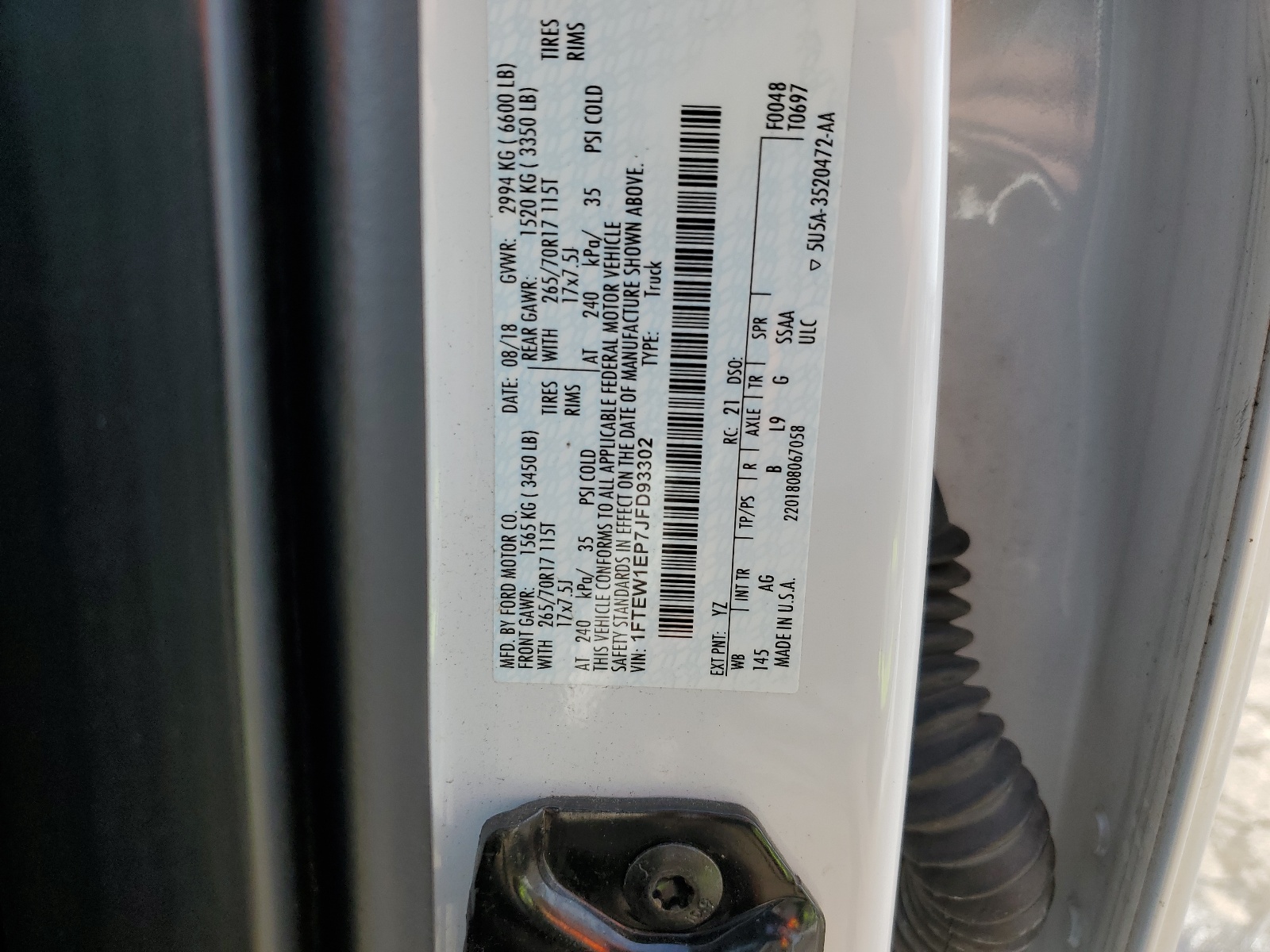 1FTEW1EP7JFD93302 2018 Ford F150 Supercrew