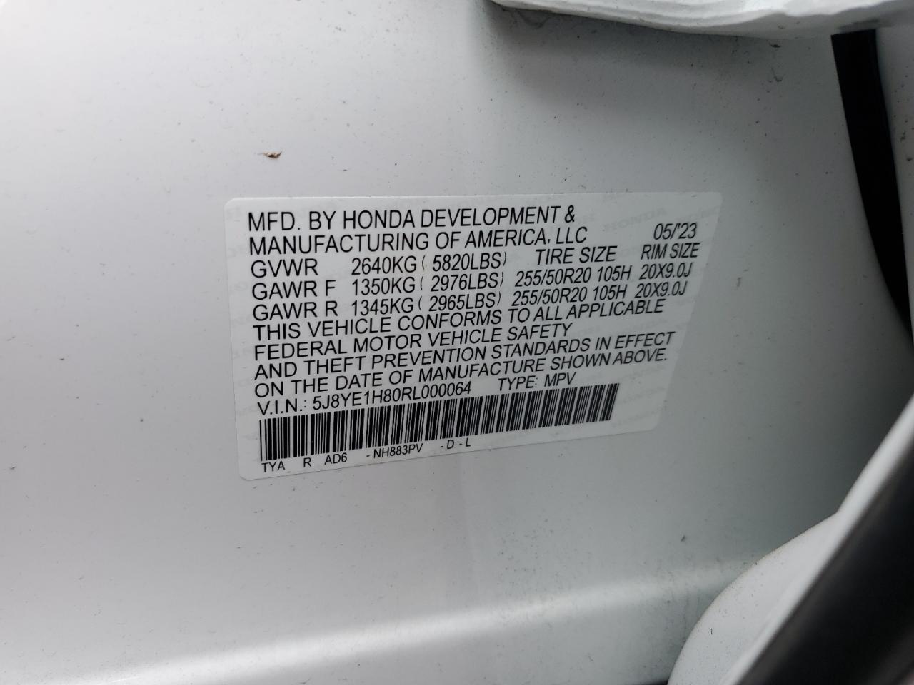 2024 Acura Mdx Advance VIN: 5J8YE1H80RL000064 Lot: 63398214