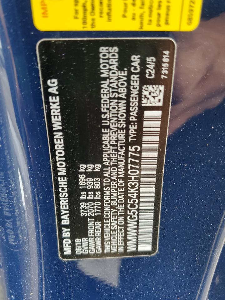 2019 Mini Cooper VIN: WMWWG5C54K3H07775 Lot: 63595844