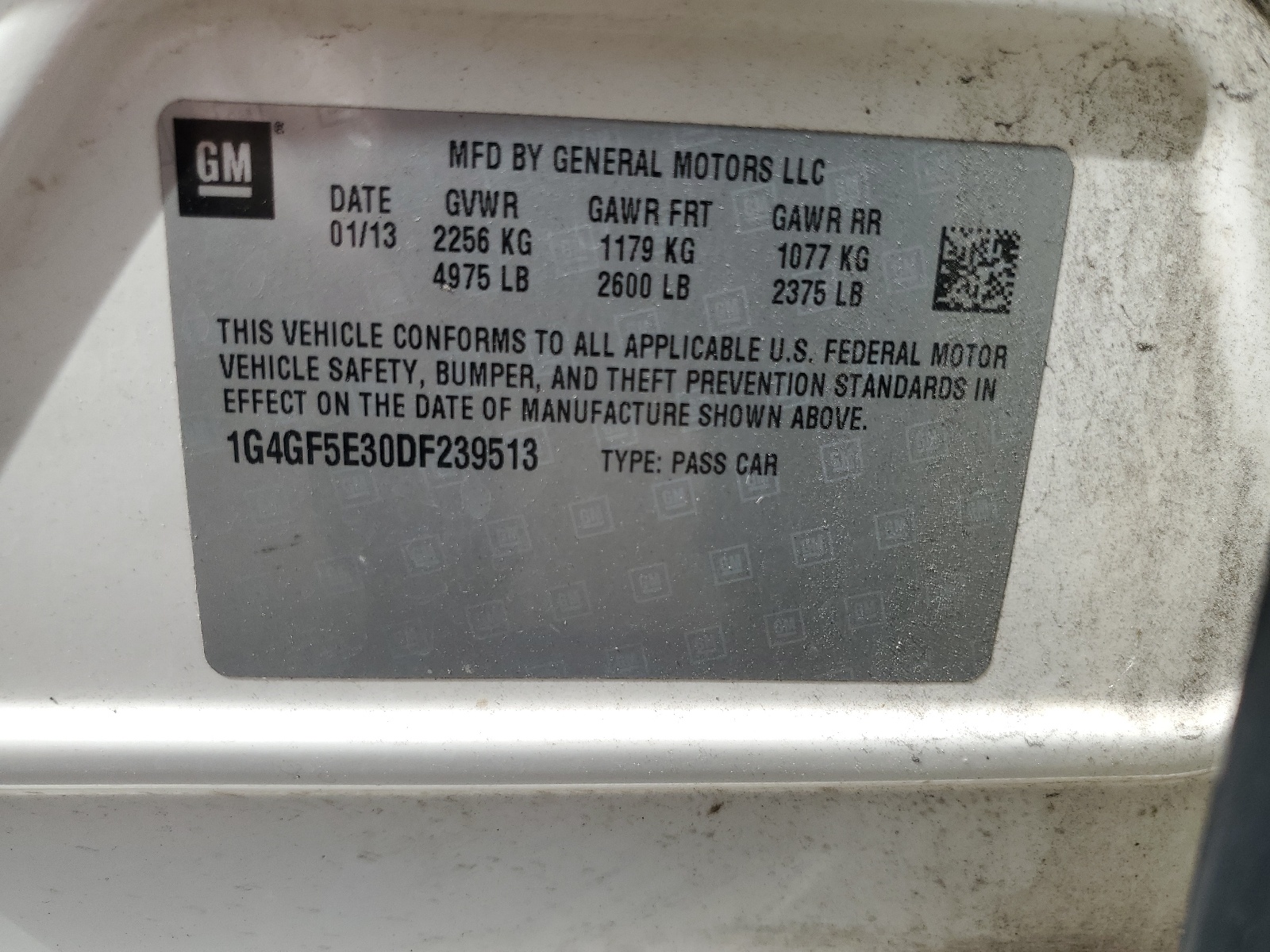 1G4GF5E30DF239513 2013 Buick Lacrosse Premium