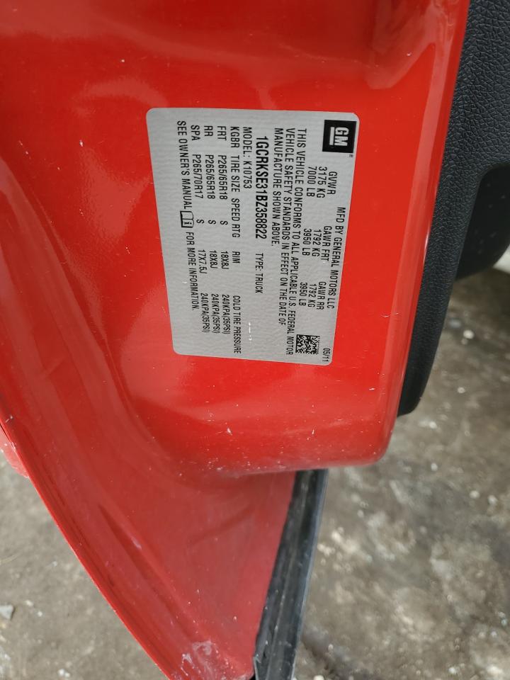 2011 Chevrolet Silverado K1500 Lt VIN: 1GCRKSE31BZ358822 Lot: 64855194