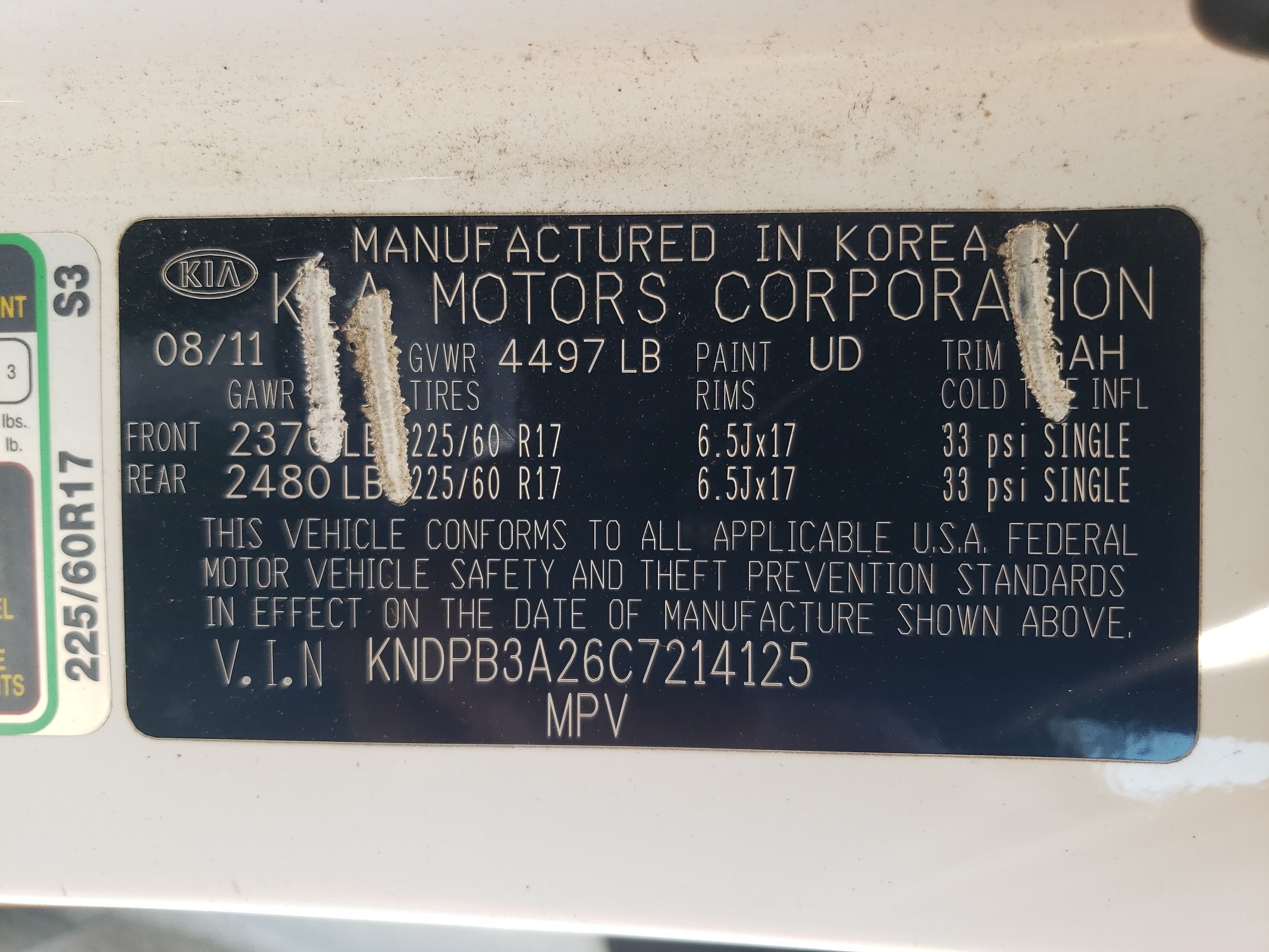 KNDPB3A26C7214125 2012 Kia Sportage Base