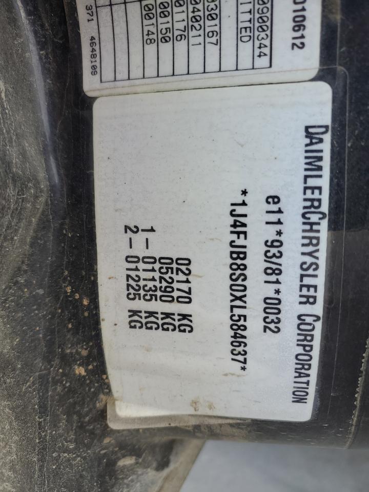 1999 Jeep Cheerokee VIN: 1J4FJB8S0XL584637 Lot: 63993454