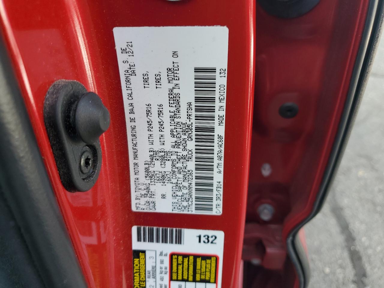 2022 Toyota Tacoma Double Cab VIN: 3TMCZ5ANXNM472365 Lot: 64639204