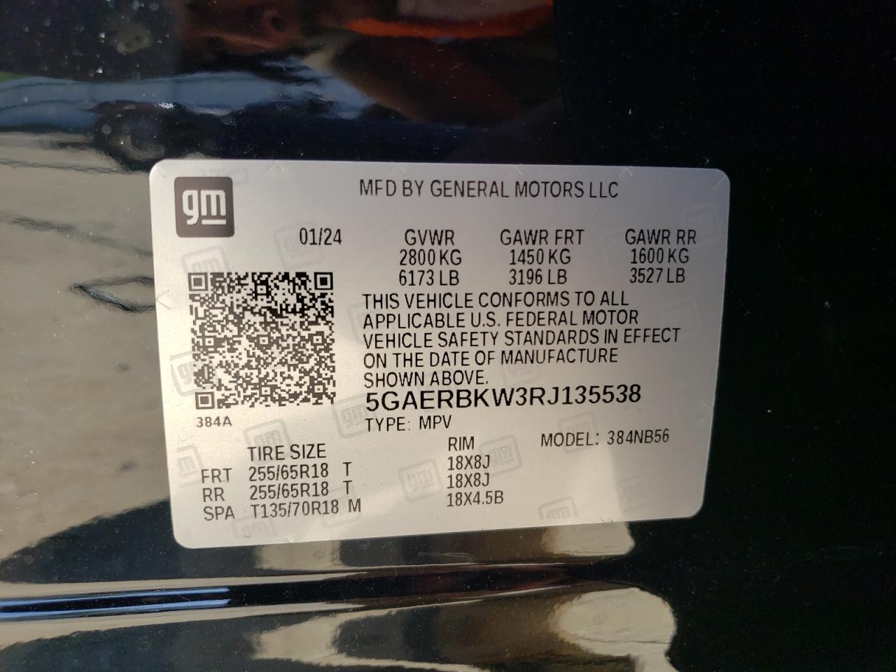 2024 Buick Enclave Essence VIN: 5GAERBKW3RJ135538 Lot: 63254474