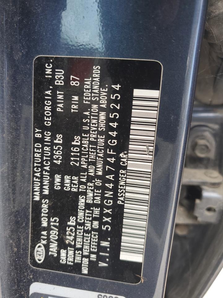 2015 Kia Optima Ex VIN: 5XXGN4A74FG445254 Lot: 65121154