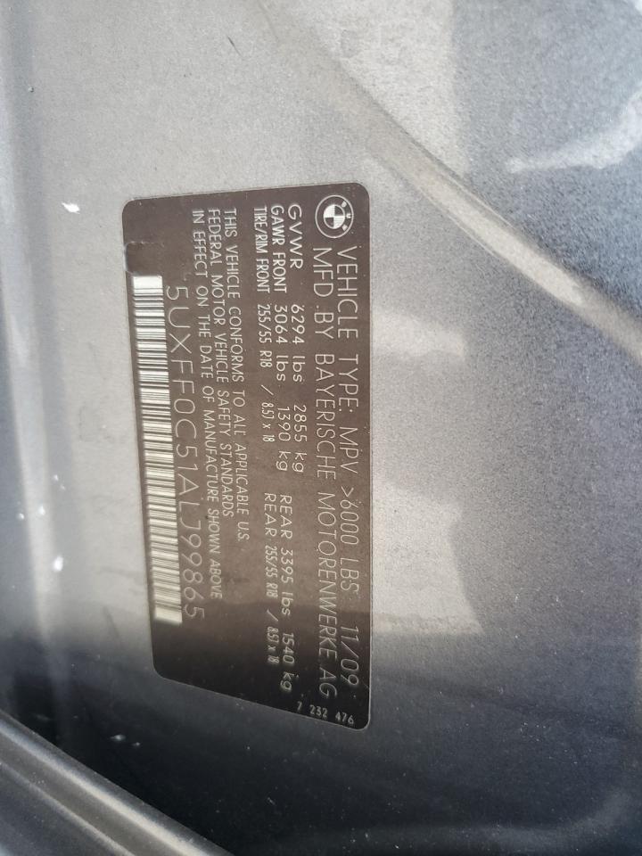 2010 BMW X5 xDrive35D VIN: 5UXFF0C51ALJ99865 Lot: 63773084